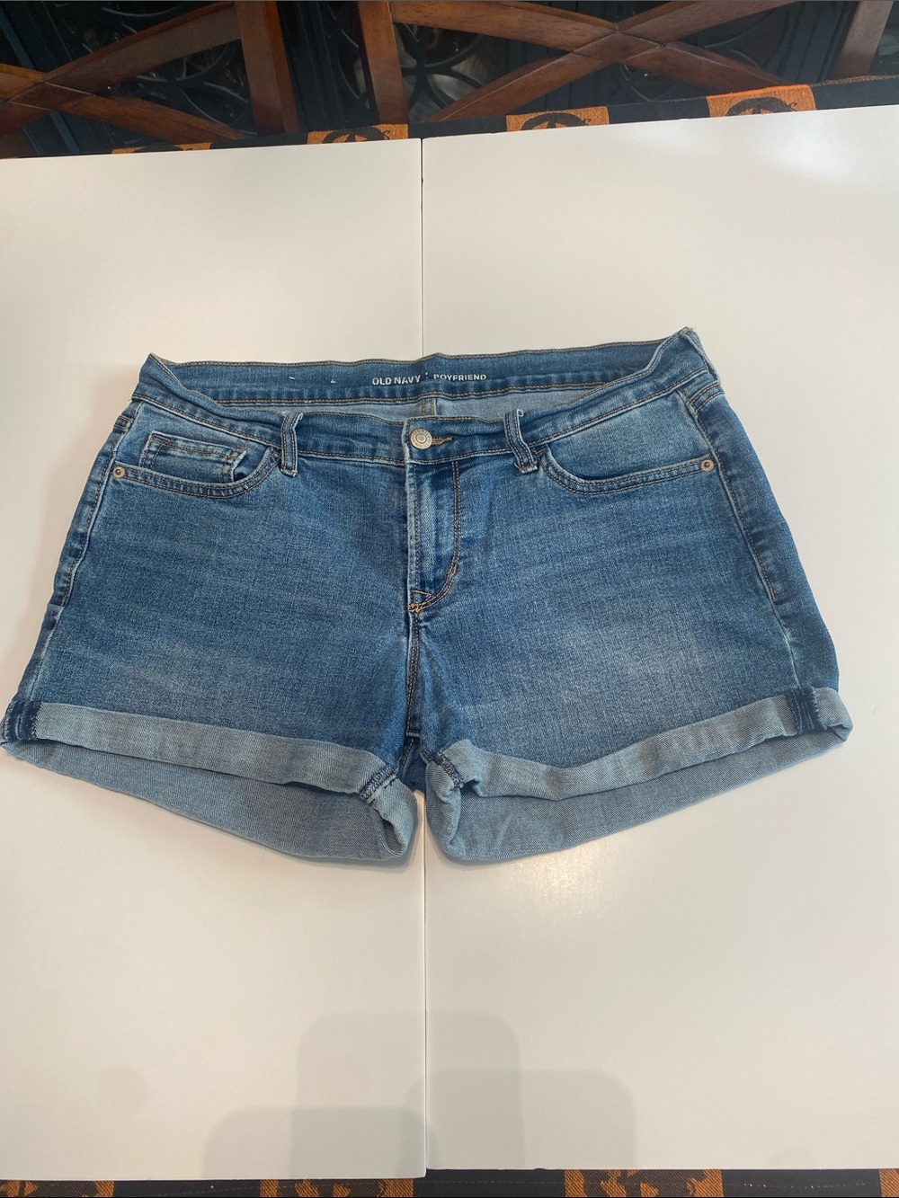 Old Navy Blue Denim Roll-Cuff Women's Jean Shorts